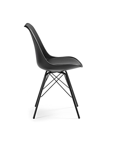 Silla De Cocina Lars, Patas Metalicas, Asiento Plastico