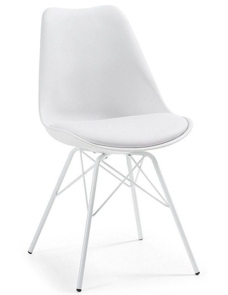 Silla de diseño LARS, Patas metalicas,  Asiento Plastico Silla de diseño LARS, Patas metalicas,  Asiento Plastico