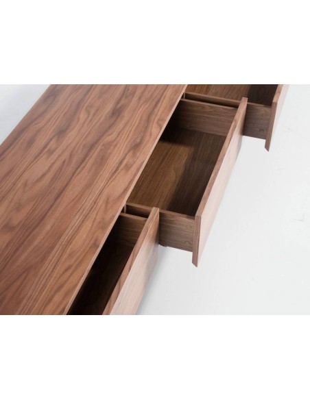 MUEBLE TV Neon 188x45, MADERA NOGAL Y CRISTAL