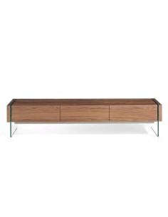 MUEBLE TV Neon 188x45, MADERA NOGAL Y CRISTAL 2