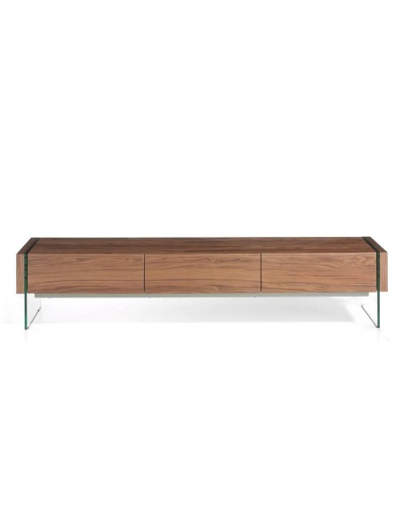 MUEBLE TV Neon 188x45, MADERA NOGAL Y CRISTAL