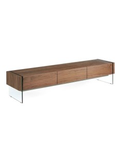 MUEBLE TV Neon 188x45, MADERA NOGAL Y CRISTAL