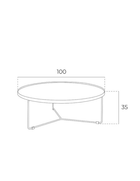 MESA CENTRO REDONDA Venus 100, NOGAL Y ACERO NEGRO