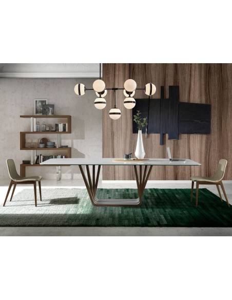 ESTANTERÍA LEA 130x170, NOGAL Y ACERO CROMADO