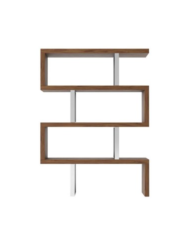 ESTANTERÍA LEA 130x170, NOGAL Y ACERO CROMADO