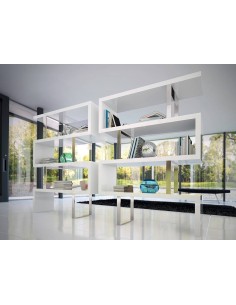 Estante leia 130X170, branco e aço CROMADO 2