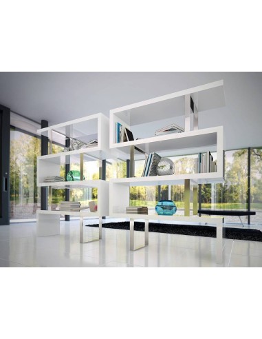 ESTANTERÍA LEA 130x170, BLANCO Y ACERO CROMADO