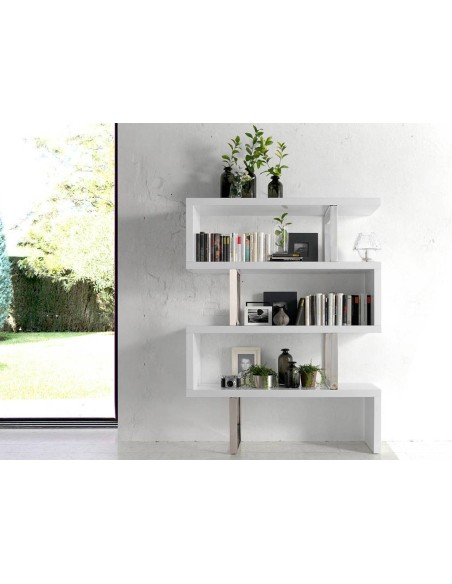 Estante leia 130X170, branco e aço CROMADO