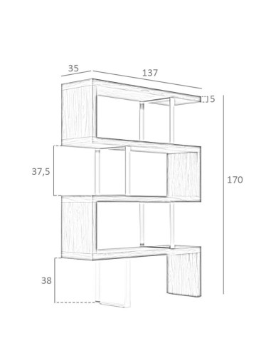 Estante leia 130X170, branco e aço CROMADO