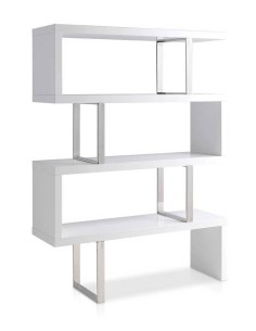 Estante leia 130X170, branco e aço CROMADO