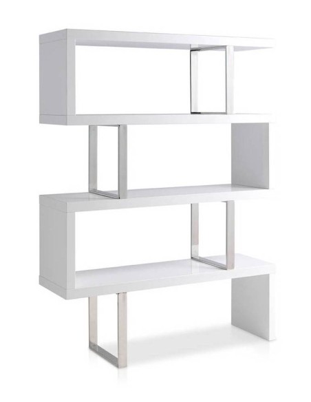 Estante leia 130X170, branco e aço CROMADO