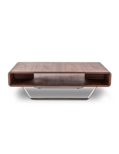 Mesa de café Holy 120x60, madeira de nogueira e aço