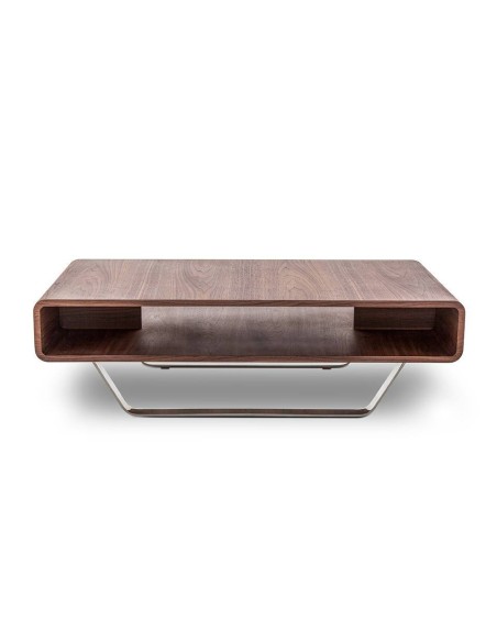 Mesa de café Holy 120x60, madeira de nogueira e aço
