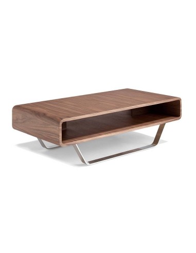 MESA CENTRO Holy 120x60, MADERA NOGAL Y ACERO