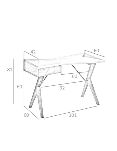 Mesa Escritório Babylon 120x60 Madeira Branco
