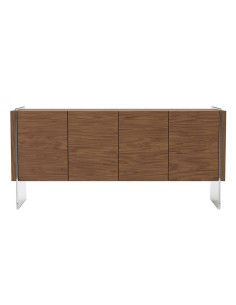 Cômoda moderna Neon 170x43, madeira de nogueira e vidro 2