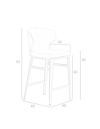 TABURETE moderno Tears, POLIPIEL vison, ACERO BRONCE