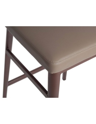 Tamborete Moderno Tears, polipiel vison, aço bronze