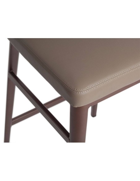 TABURETE moderno Tears, POLIPIEL vison, ACERO BRONCE