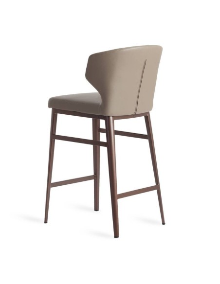 TABURETE moderno Tears, POLIPIEL vison, ACERO BRONCE