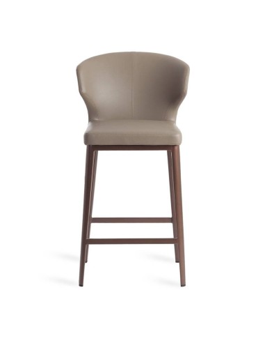 TABURETE moderno Tears, POLIPIEL vison, ACERO BRONCE