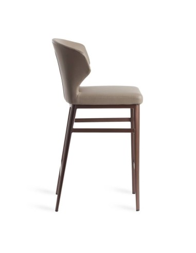 TABURETE moderno Tears, POLIPIEL vison, ACERO BRONCE