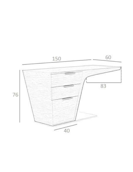 Mesa de escritório Tremon 150x60, madeira nogueira Mesa de escritório Tremon 150x60, madeira nogueira