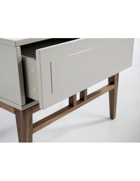 MESITA NOCHE SOTO 50x40, MADERA GRIS Y NOGAL