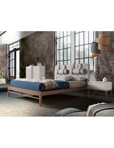 MESITA NOCHE SOTO 50x40, MADERA GRIS Y NOGAL