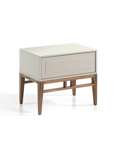 Mesa de cabeceira SOTO 50x40, madeira cinza e nogueira