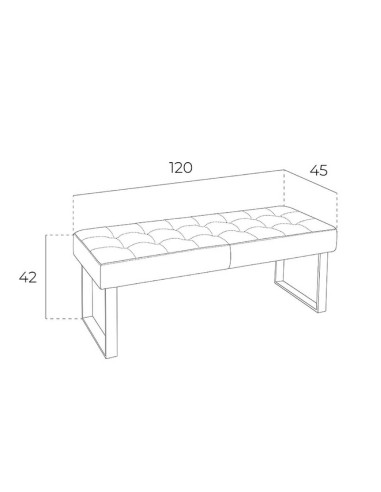 BANQUETA pé de CAMA MATI 120X45, couro sintético branco, aço