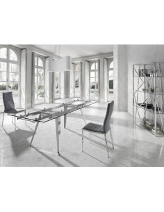 ESTANTERÍA CAGE 180x120, ACERO CROMADO, CRISTAL 2