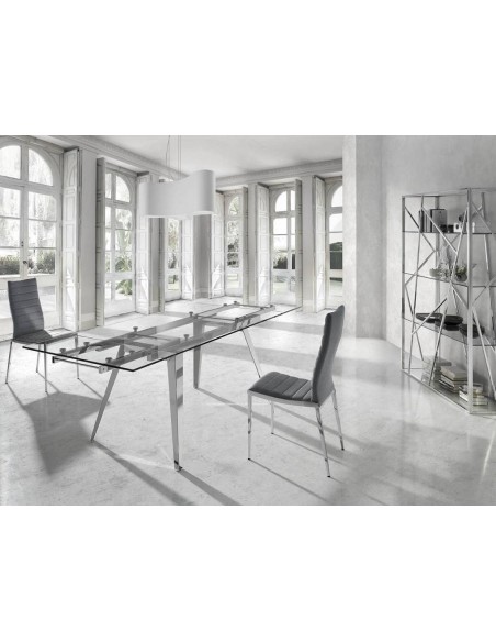 ESTANTERÍA CAGE 180x120, ACERO CROMADO, CRISTAL