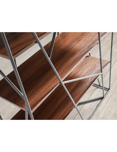 Prateleira CAGE 180x120, aço preto e nogueira