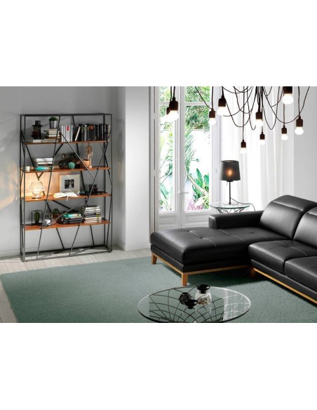 Prateleira CAGE 180x120, aço preto e nogueira