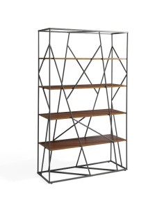 Prateleira CAGE 180x120, aço preto e nogueira 2
