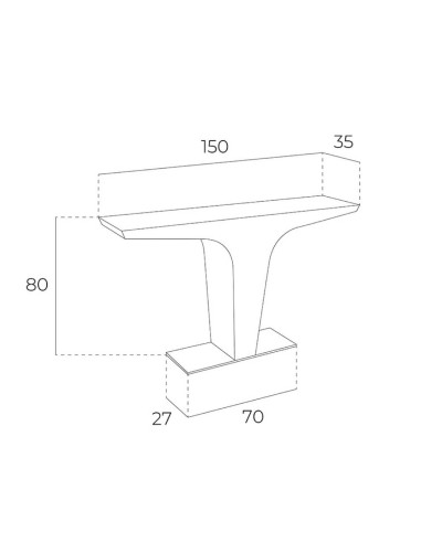 CONSOLA moderna TREMON 150x35, MADERA NOGAL