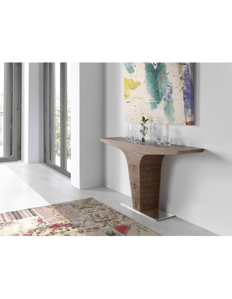 CONSOLA moderna TREMON 150x35, MADERA NOGAL