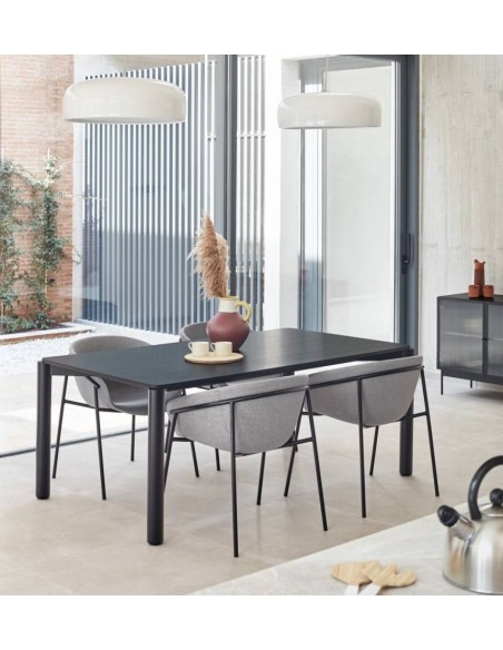 Teulat cadeira design HUG, cinza CLARO, metal preto