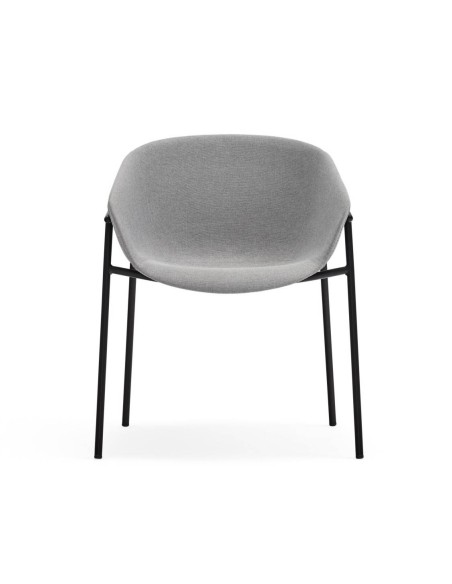 Teulat SILLA diseño HUG, GRIS CLARO, metal negro