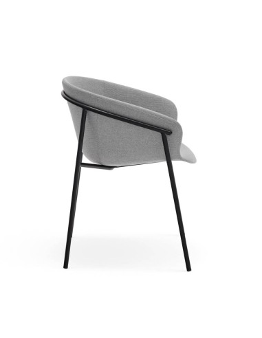 Teulat SILLA diseño HUG, GRIS CLARO, metal negro