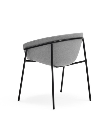 Teulat SILLA diseño HUG, GRIS CLARO, metal negro