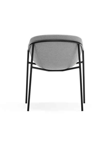 Teulat SILLA diseño HUG, GRIS CLARO, metal negro