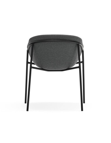 Teulat cadeira design HUG, cinza escuro, metal preto