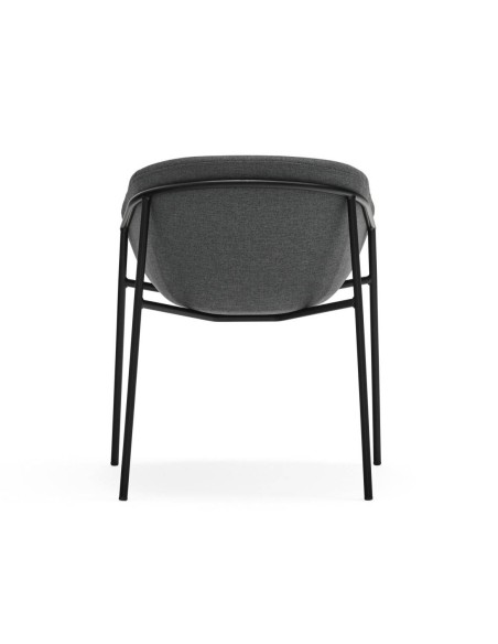 Teulat SILLA diseño HUG, GRIS OSCURO, metal negro