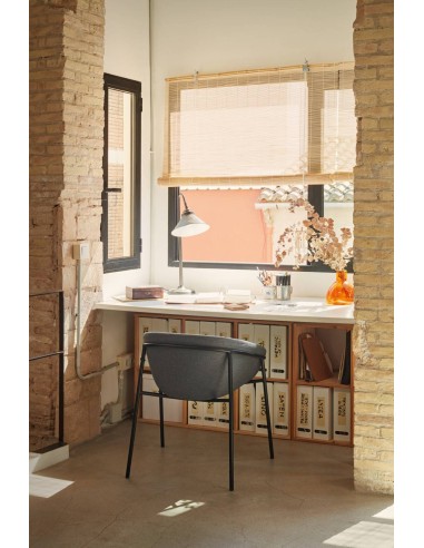 Teulat SILLA diseño HUG, GRIS OSCURO, metal negro