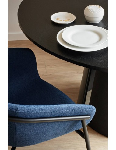 Teulat SILLA diseño HUG, AZUL OSCURO, metal negro