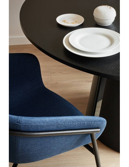 Teulat SILLA diseño HUG, AZUL OSCURO, metal negro