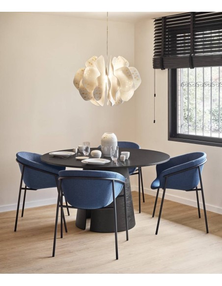 Teulat SILLA diseño HUG, AZUL OSCURO, metal negro