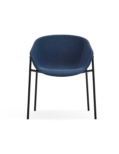 Teulat cadeira design HUG, azul escuro, metal preto 2